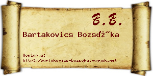 Bartakovics Bozsóka névjegykártya
